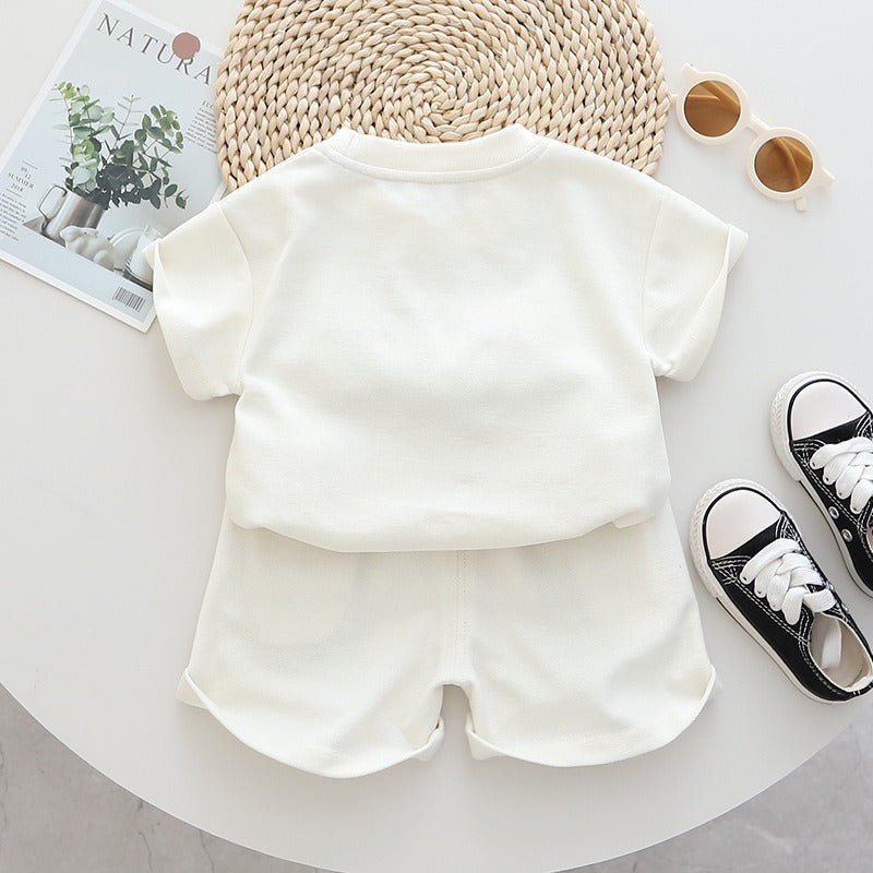 Wholesale Baby Cotton Three-dimensional Printed Casual Shorts Set